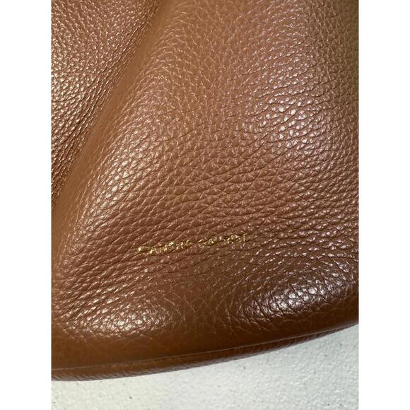 Mansur Gavriel Tan Champagne Bucket Bag with Missing Drawstrings and Stains - Picture 10 of 11